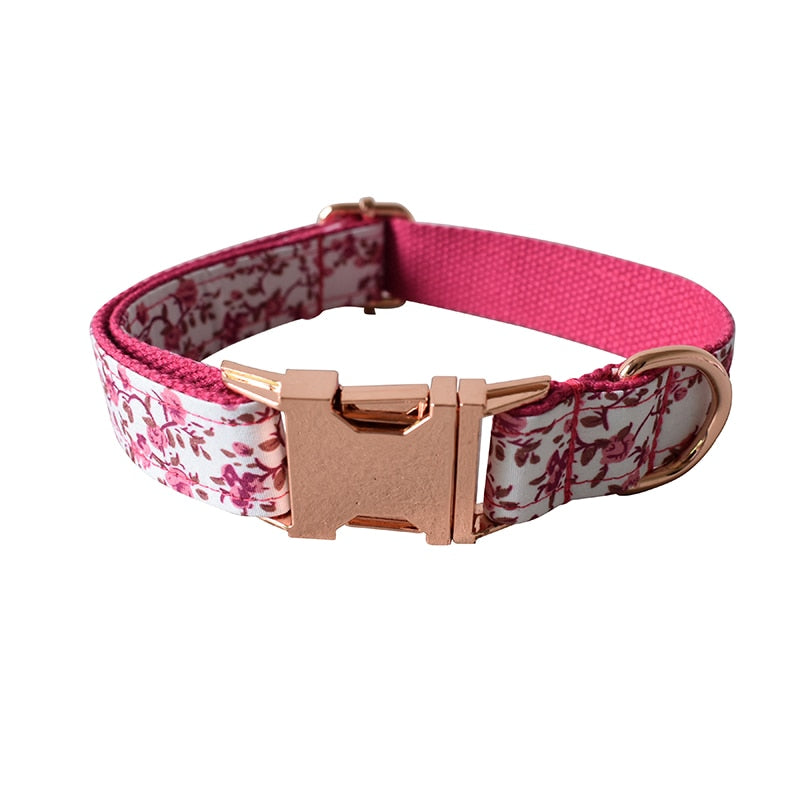 Pink Flower Collar and Lead Set