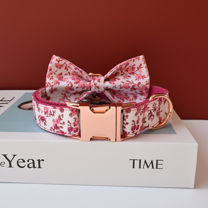 Pink Flower Collar and Lead Set