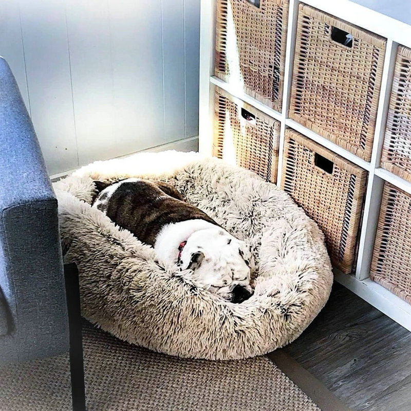 Round Faux Fur Dog Beds