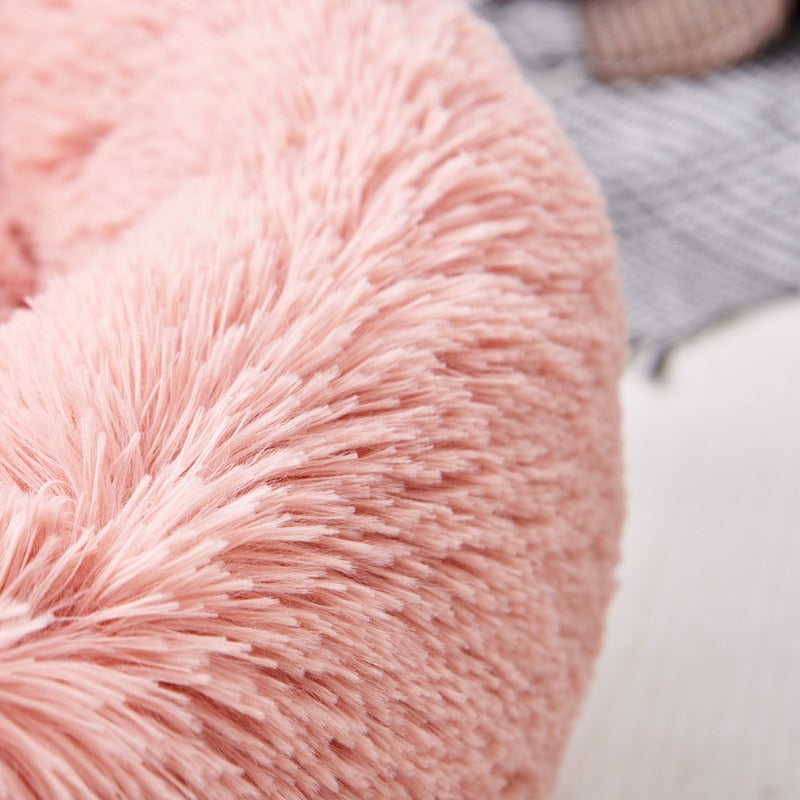 Round Faux Fur Dog Beds