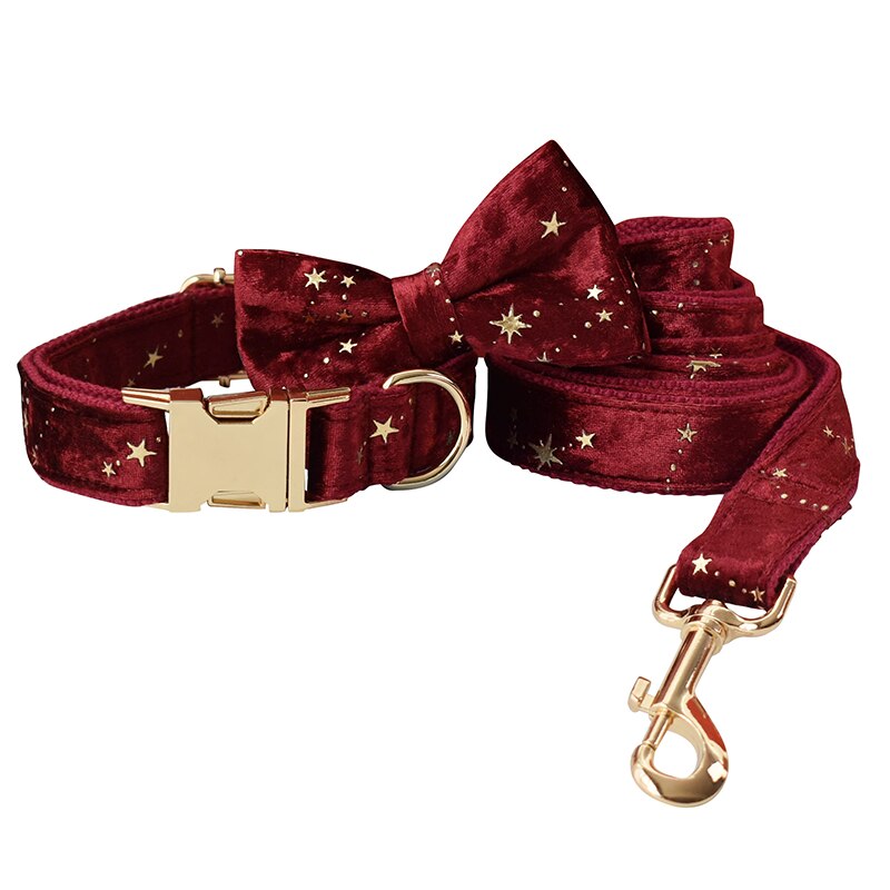 Red Wine Velvet Star Set