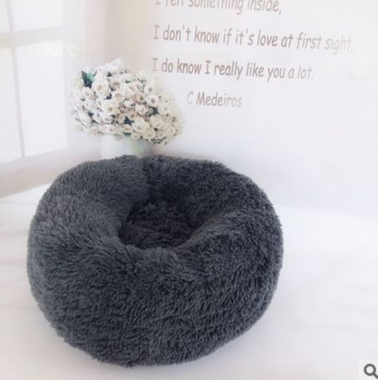 Round Faux Fur Dog Beds