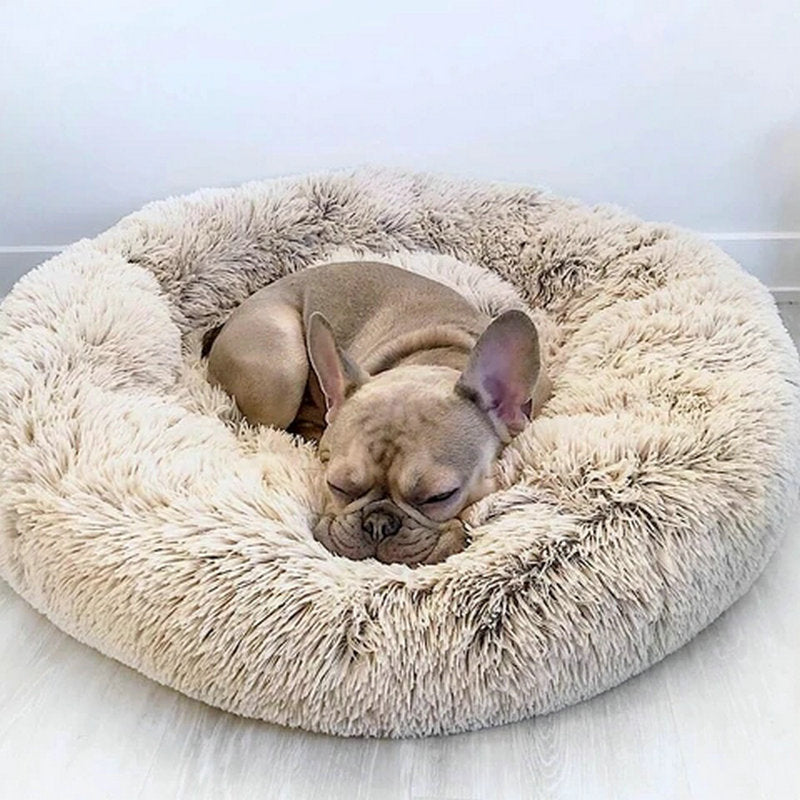 Round Faux Fur Dog Beds