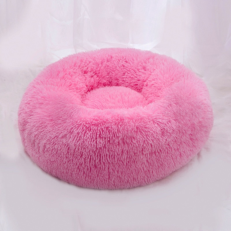 Round Faux Fur Dog Beds