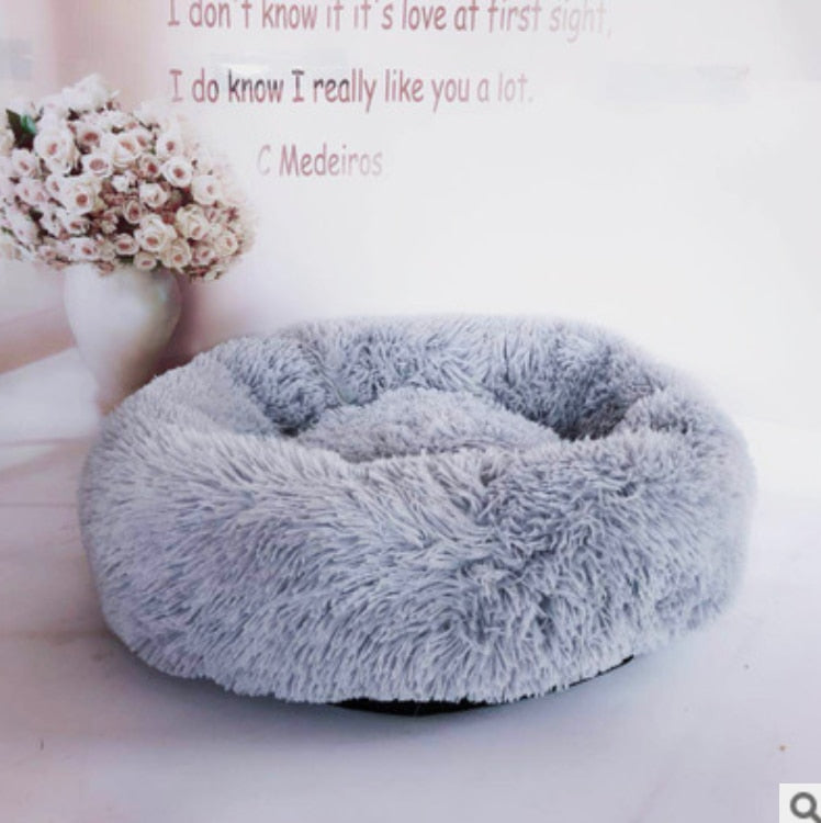 Round Faux Fur Dog Beds