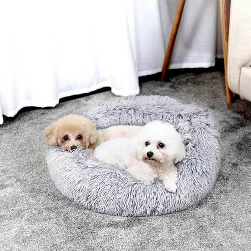 Round Faux Fur Dog Beds