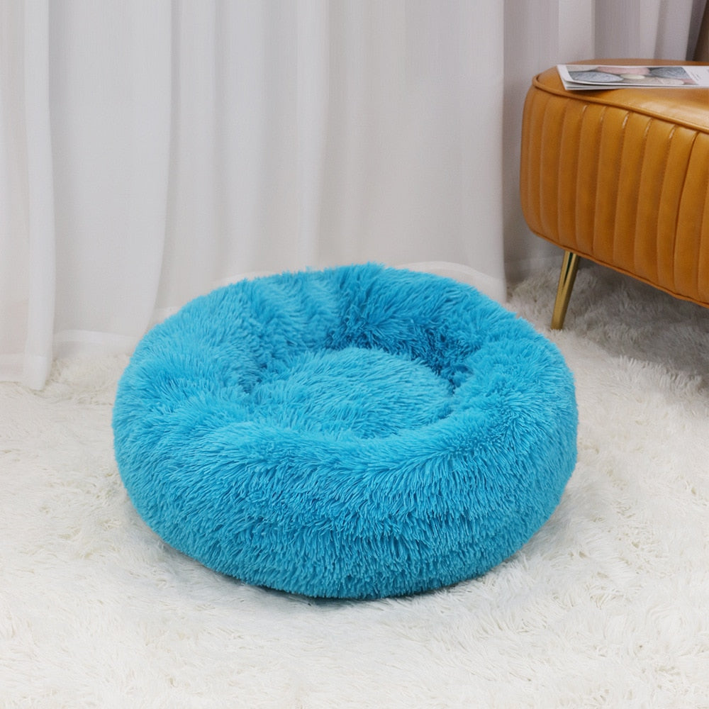 Round Faux Fur Dog Beds