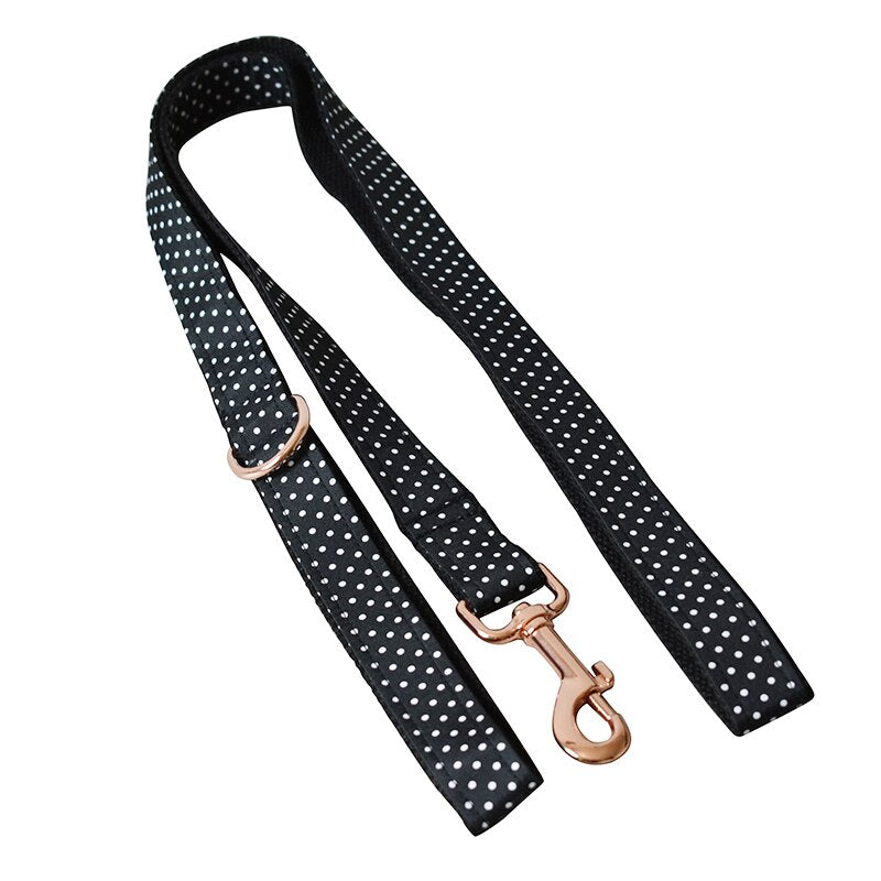 Black Polkadot Lead and Harness Set