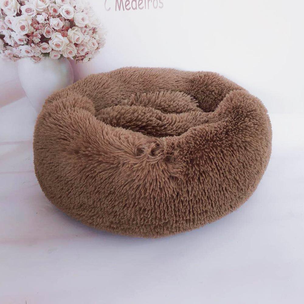 Round Faux Fur Dog Beds