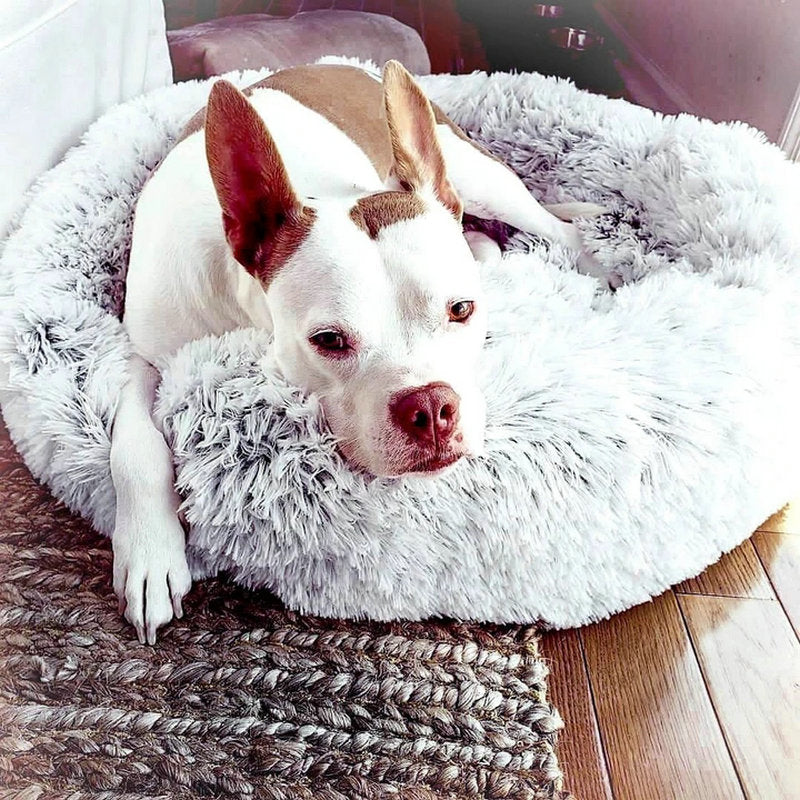 Round Faux Fur Dog Beds