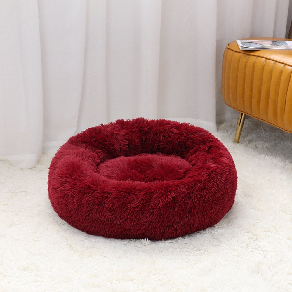 Round Faux Fur Dog Beds