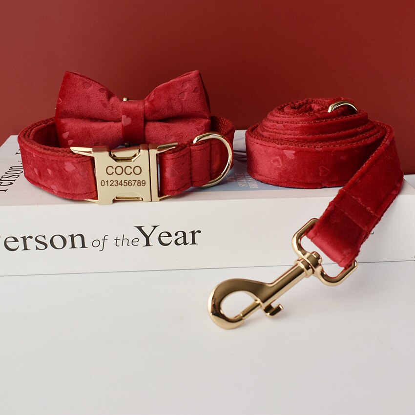 Red Heart Collar and Lead Set