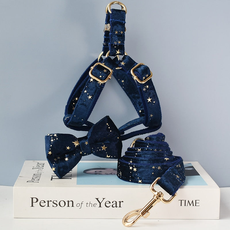 Blue Star Velvet Lead and Harness Set