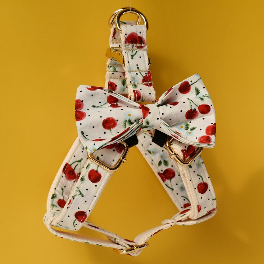 Cherry Print Lead and Harness Set