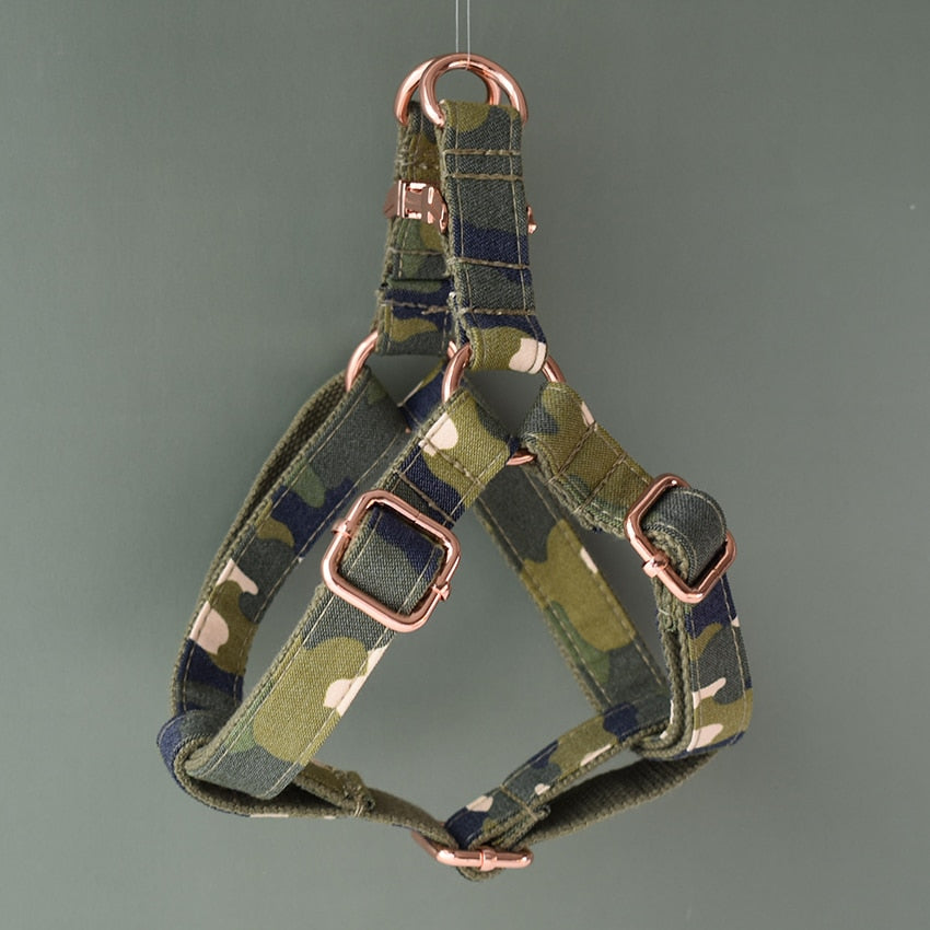 Camouflage Army Green Lead and Harness Set