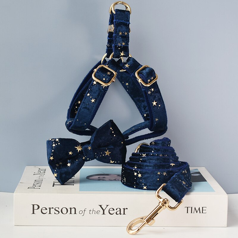 Blue Star Velvet Lead and Harness Set