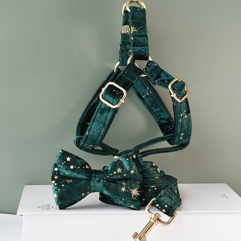 Green Star Velvet Lead and Harness