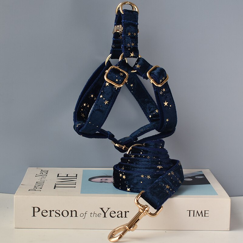 Blue Star Velvet Lead and Harness Set