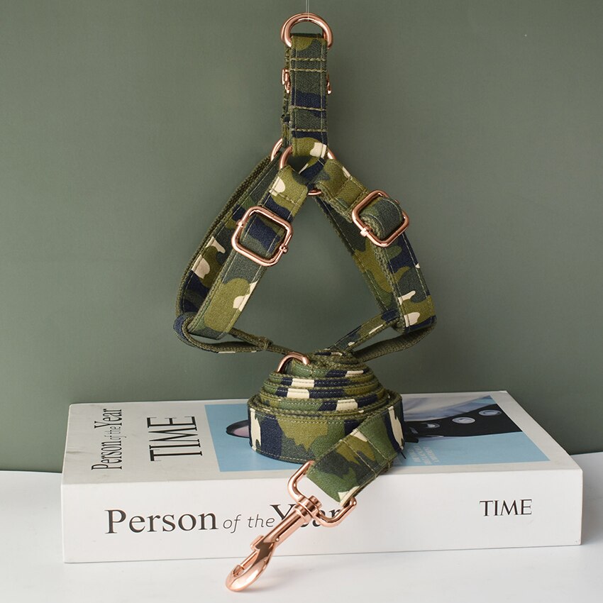 Camouflage Army Green Lead and Harness Set